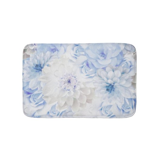 Landelijke blauwe bloemen badmat (Voorkant)