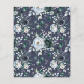 Landelijke blauwe bloemhart budget bruiloft uitnod (Achterkant)