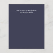 Landelijke blauwe bordeauxroze bloemen bruiloft ui (Achterkant)