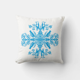 Landelijke blauwe natuur Blauwe Vogels Vintage. Kussen