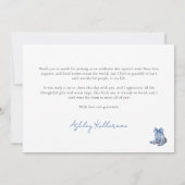 Landelijke blauwe strik cowboy bruidsdouche bedankkaart (Achterkant)