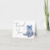 Landelijke blauwe strik cowboy bruidsfeest bedankkaart (Voorkant)