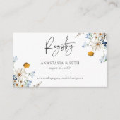 Landelijke blauwe veldbloemen en madeliefjes cadea informatiekaartje (Voorkant)