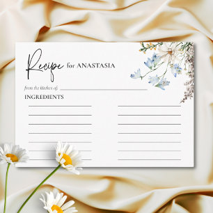 Landelijke Blauwe Veldbloemen & Madeliefjes Douche Informatiekaartje