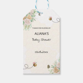 Landelijke bloem bijen-thema honingraat feestje cadeaulabel