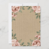 Landelijke bloem bruiloft uitnodiging Dusty Rose (Achterkant)