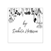 Landelijke bloem moderne script aangepaste naam ha rubberstempel (Afrduk)