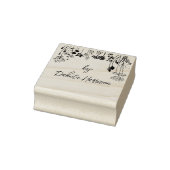 Landelijke bloem moderne script aangepaste naam ha rubberstempel (Stempel)