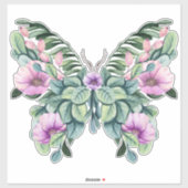 Landelijke Bloem Ontwerp Vlinder Sticker (Vel)