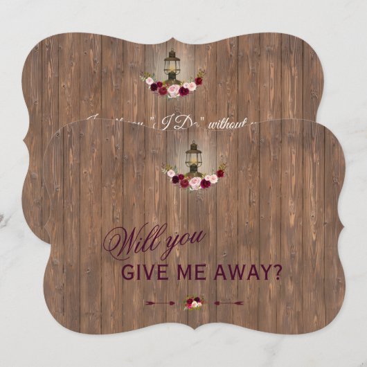 Landelijke Bloem Oude Lantaarn Wil Je Me Weggeven Kaart (Voorkant / Achterkant)