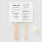 Landelijke bloem-zonnebloem-huwelijksprogramma-waa handwaaier (Voorkant en achterkant)