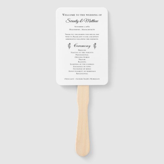 Landelijke bloem-zonnebloem-huwelijksprogramma-waa handwaaier (Voorkant)