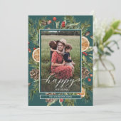 Landelijke bloemen 2 Foto Feestdagenkaart (Staand voorkant)