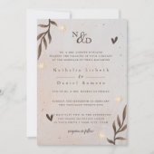 Landelijke bloemen, elegante script, waterverf bla kaart (Voorkant)