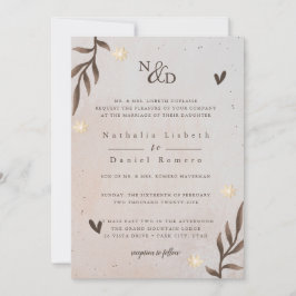 Landelijke bloemen, elegante script, waterverf bla kaart