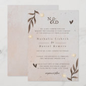 Landelijke bloemen, elegante script, waterverf bla kaart (Voorkant / Achterkant)