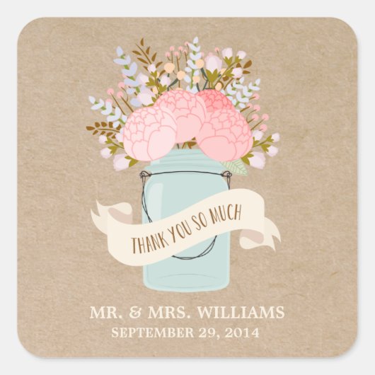 Landelijke Bloemen | Favor Stickers (Voorkant)