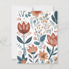 Landelijke Bloemen Feestdagenkaart