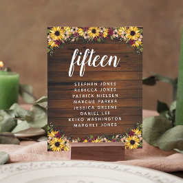 Landelijke Bloemen Houten Tafel Nummer Gast Naam B