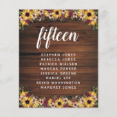 Landelijke Bloemen Houten Tafel Nummer Gast Naam B (Achterkant)