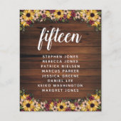 Landelijke Bloemen Houten Tafel Nummer Gast Naam B (Voorkant)