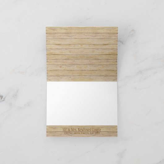 Landelijke bloemen in een steenpot met witte horte bedankkaart (Binnen)