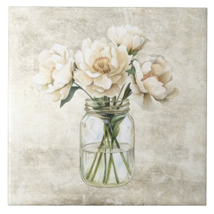 Landelijke bloemen in een vintage vaas tegeltje