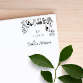 Landelijke bloemen moderne script aangepaste bibli rubberstempel