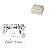 Landelijke bloemen moderne script aangepaste bibli rubberstempel (Gestempeld)