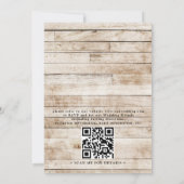 Landelijke Bloemen Rustieke Chic Budget QR Code Br Kaart (Achterkant)