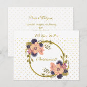 Landelijke Bloemen, Wil Je Mijn Bruidsmeisje Zijn Uitnodiging Briefkaart (Voorkant / Achterkant)