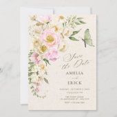 Landelijke bloemenaesthetic save the date (Voorkant)