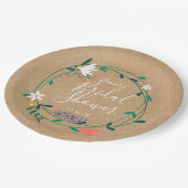 Landelijke bloemenguirlande Bruids douche Papieren Bordje (Gekanteld)