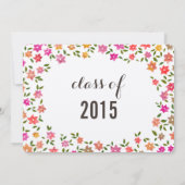 Landelijke bloemenkrans afstudeerfeest kaart (Achterkant)