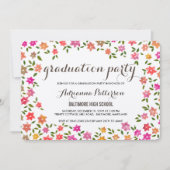 Landelijke bloemenkrans afstudeerfeest kaart (Voorkant)