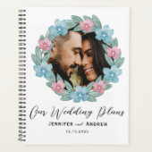 Landelijke bloemenkrans & kalligrafie trouwplanner planner (Voorkant)