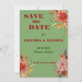 Landelijke bloemensave the date-uitnodiging save the date (Voorkant)