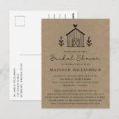 Landelijke bloemenshop Kraft bruiloft uitnodiging (Voorkant / Achterkant)