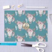 Landelijke Bloemenskelet Boho Monogram Op Maat Gem Tissuepapier (Craft)