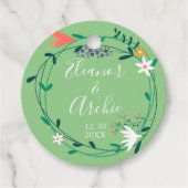 Landelijke bloemenslinger bruiloft bedankjes labels (Voorkant)