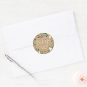 Landelijke bloemenslinger bruiloft bedankt ronde sticker (Envelop)