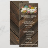 Landelijke bloemenslinger menu (Voorkant / Achterkant)