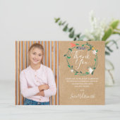 Landelijke bloemenslingers Eerste Heilige Communie Bedankkaart (Staand voorkant)