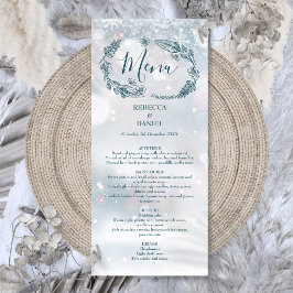Landelijke bloemensneeuwvlokken Winterhuwelijk Menu