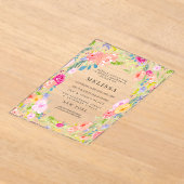 Landelijke bloementuin BRUIDSSUIKERFEest uitnodigi Acryl Uitnodigingen (Laagn)