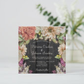 Landelijke bloementuin schuur houten bruiloft kaart (Staand voorkant)