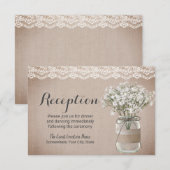 Landelijke bloemenvase van steen met jute ontvangs kaart (Voorkant / Achterkant)