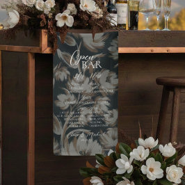 Landelijke bloemige barmenu Huwelijksreceptie deco Spandoek