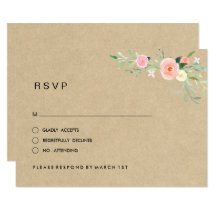 Landelijke Bloemige Boho Trouw-RSVP