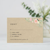 Landelijke Bloemige Boho Trouw-RSVP RSVP Kaartje (Staand voorkant)